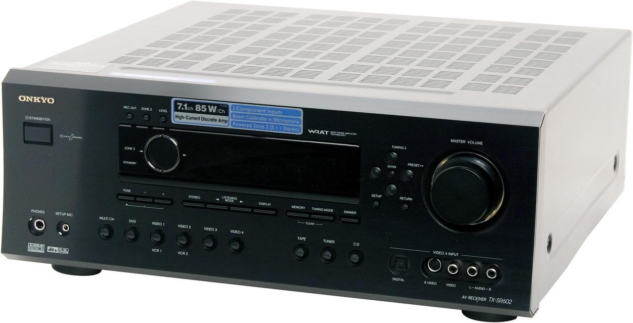 Alt view image 3 of 7 - ONKYO TX-SR602 7.1-Channel Black Home Theater Receiver