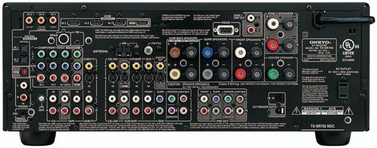 Alt view image 2 of 3 - ONKYO TX-SR705 7.1-Channel Black THX Select2 Certified HDMI v1.3a A/V Receiver