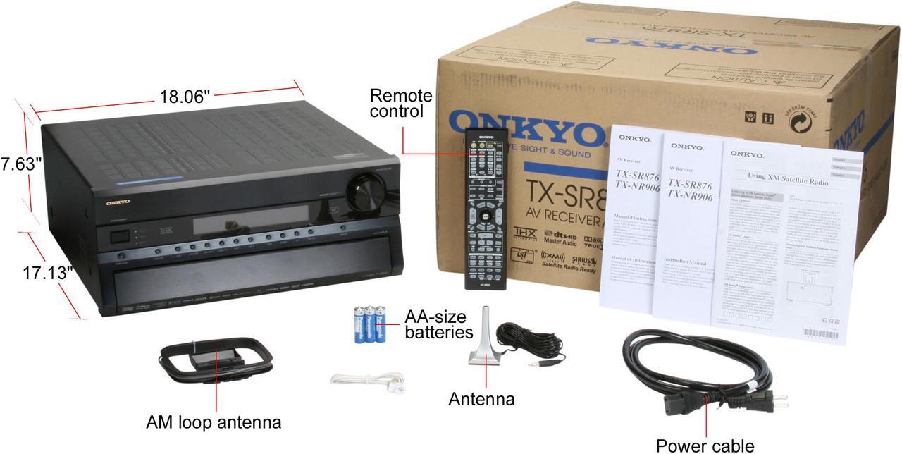 Alt view image 6 of 6 - ONKYO TXSR876 7.1-Channel Black Home Theater Receivers