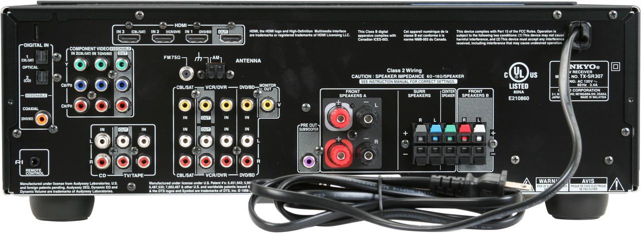 Alt view image 5 of 7 - ONKYO TX-SR307 5.1-Channel Home Theater Receiver