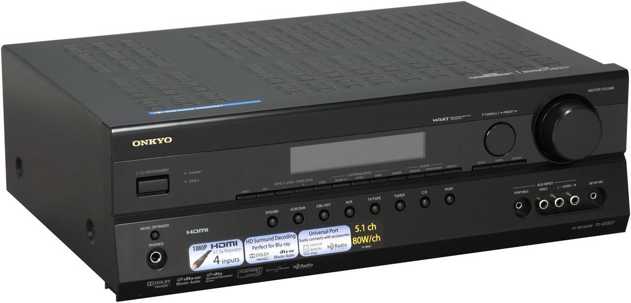 Alt view image 3 of 8 - ONKYO TX-SR507 5.1-Channel Black Home Theater Receiver