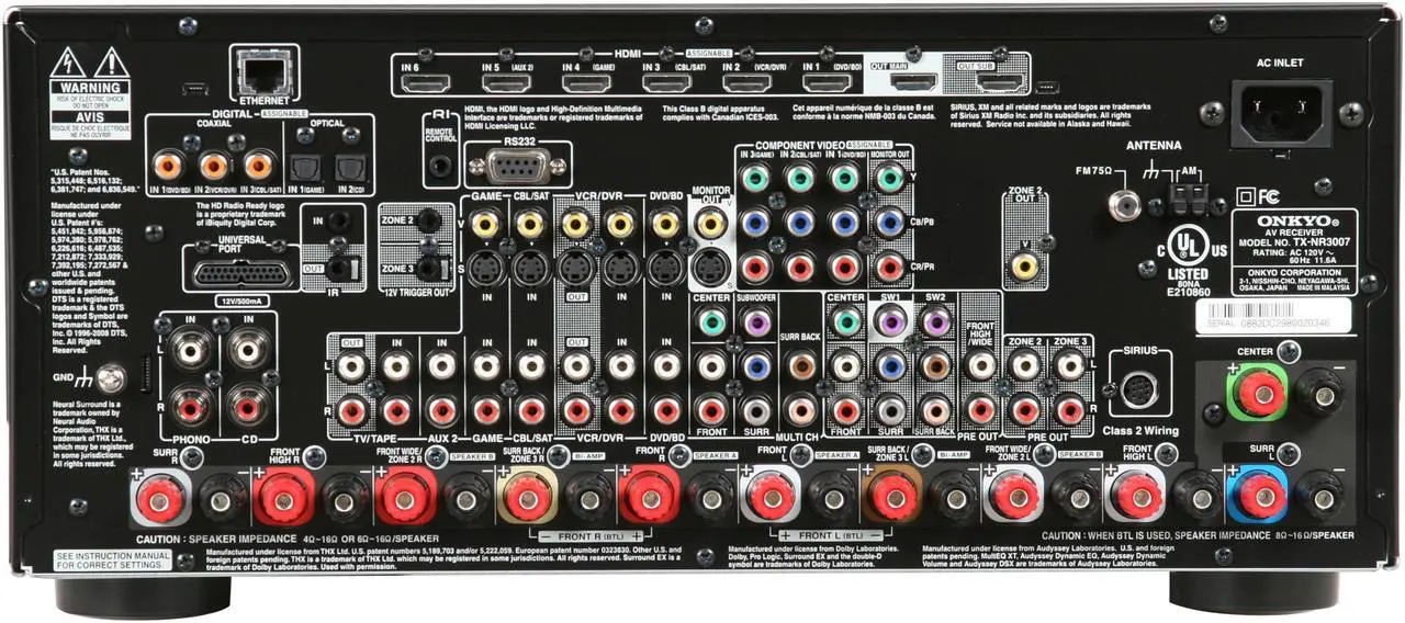Alt view image 4 of 5 - ONKYO TX-NR3007 9.2-Channel Black A/V Surround Home Network Receiver