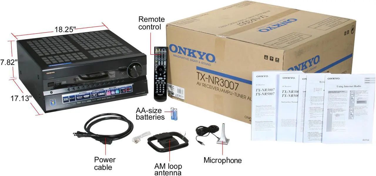 Alt view image 5 of 5 - ONKYO TX-NR3007 9.2-Channel Black A/V Surround Home Network Receiver