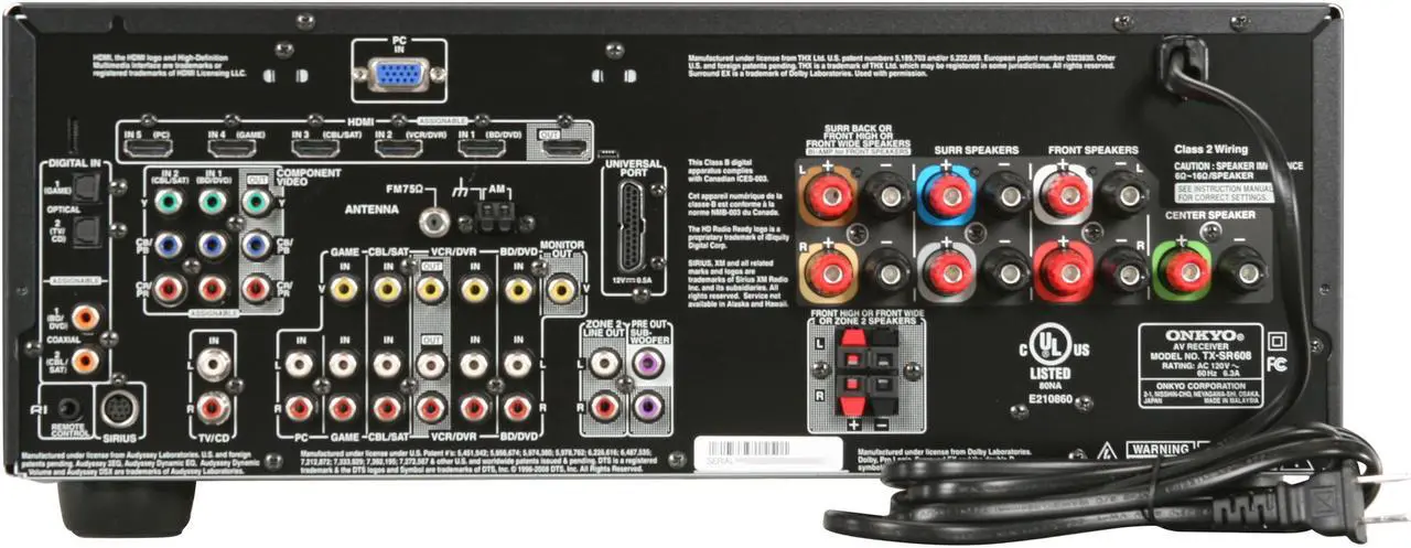 Alt view image 5 of 7 - ONKYO TX-SR608 7.2-Channel Home Theater Receiver