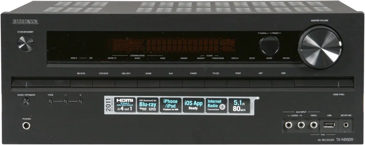 Alt view image 2 of 6 - ONKYO TX-NR509 5.1-Channel Network A/V Receiver