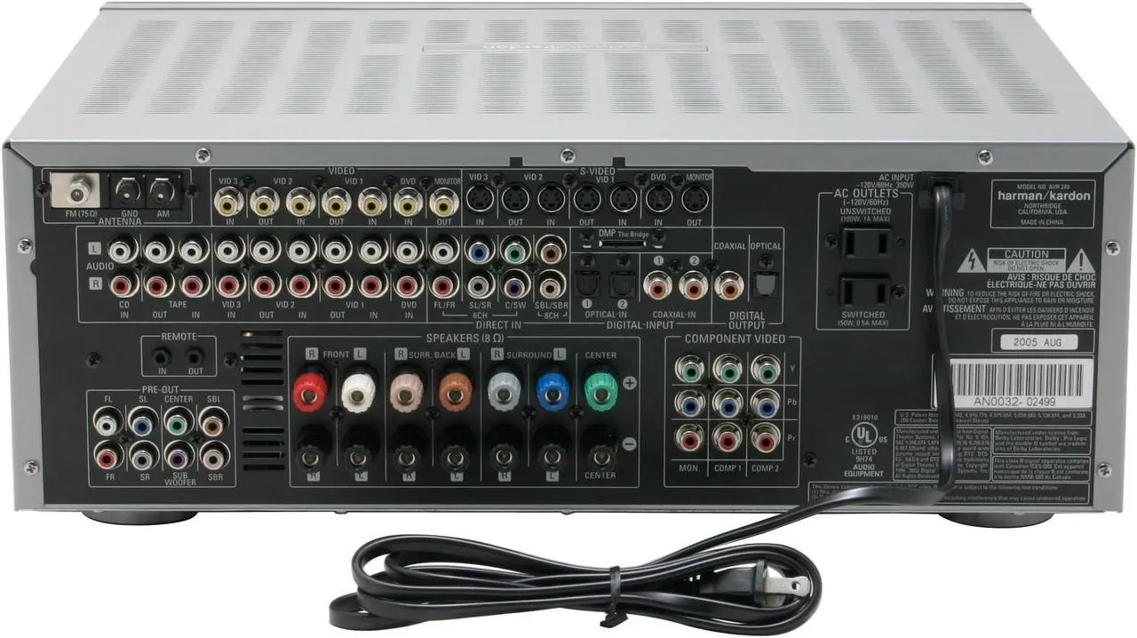Alt view image 8 of 10 - Harman/Kardon AVR240 7.1-Channel 7 x 50W  7.1 Channel Surround Sound Receiver