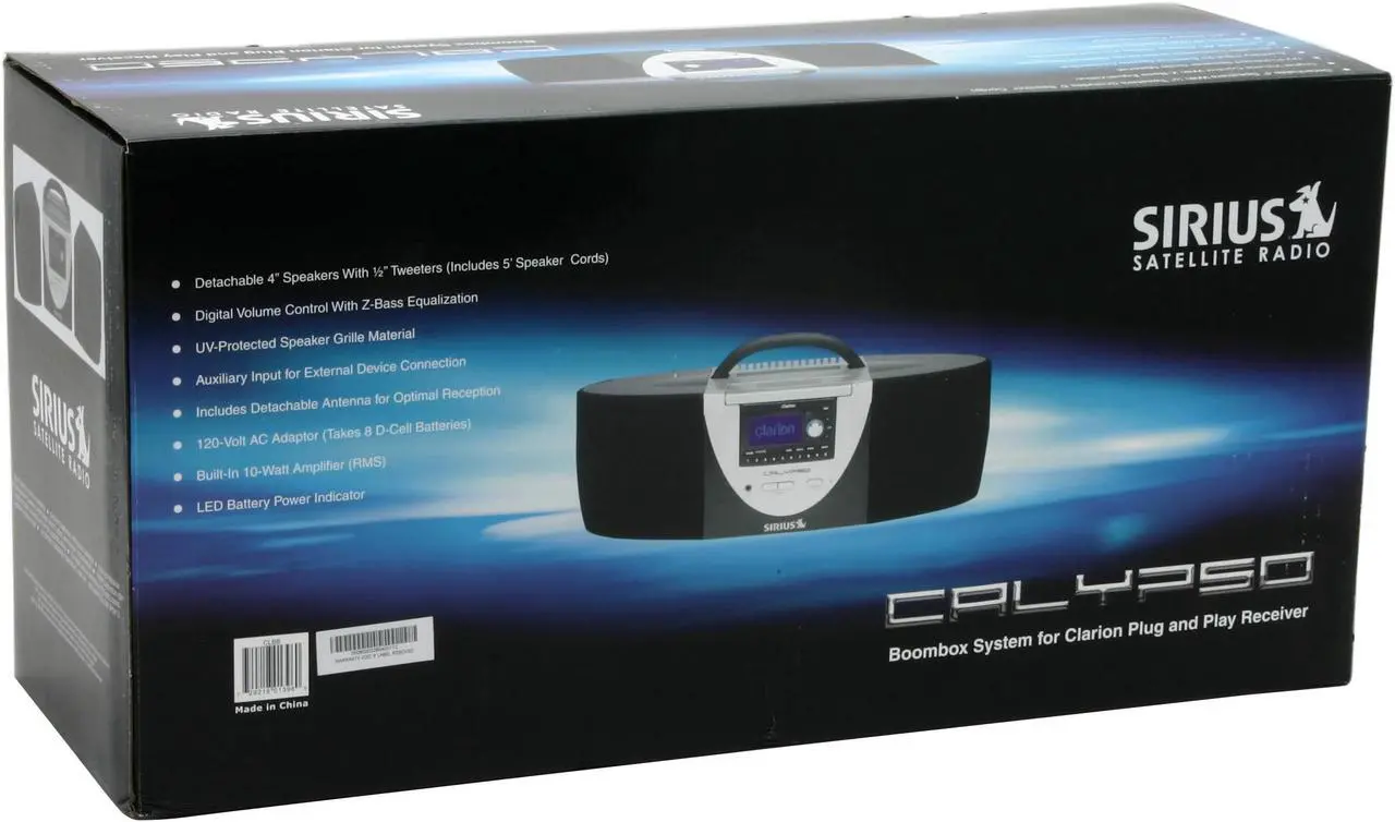 Alt view image 7 of 7 - Clarion SIRIUS CALYPSO BoomBox