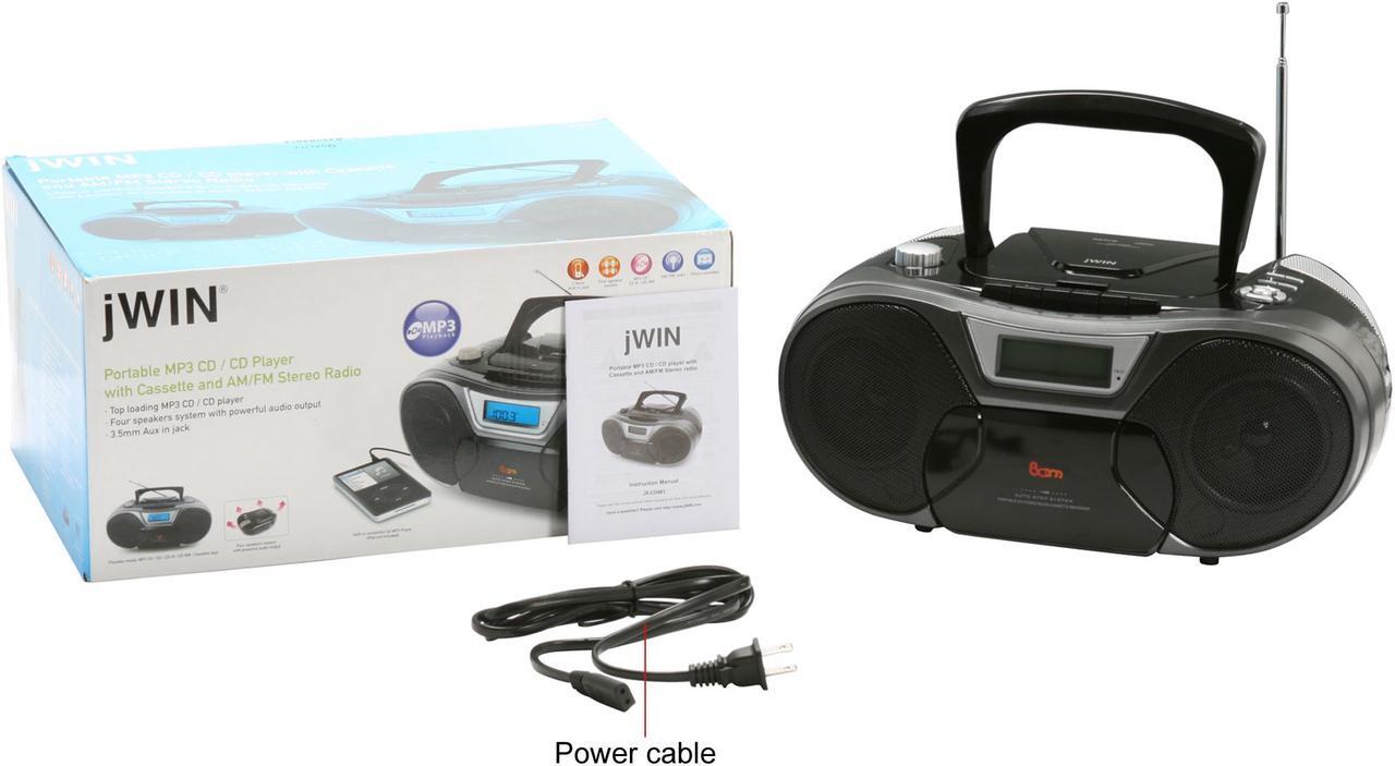Alt view image 10 of 10 - jWIN Portable MP3 CD/CD w/Cassette & Radio JX-CD483