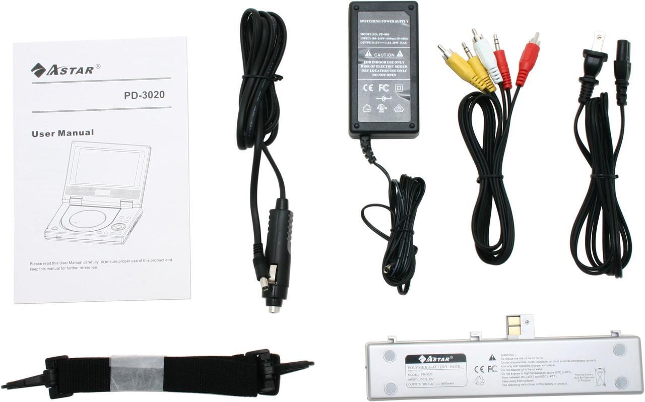 Alt view image 6 of 8 - ASTAR PD-3020 Portable DVD Player w/ 7" 16:9 LCD