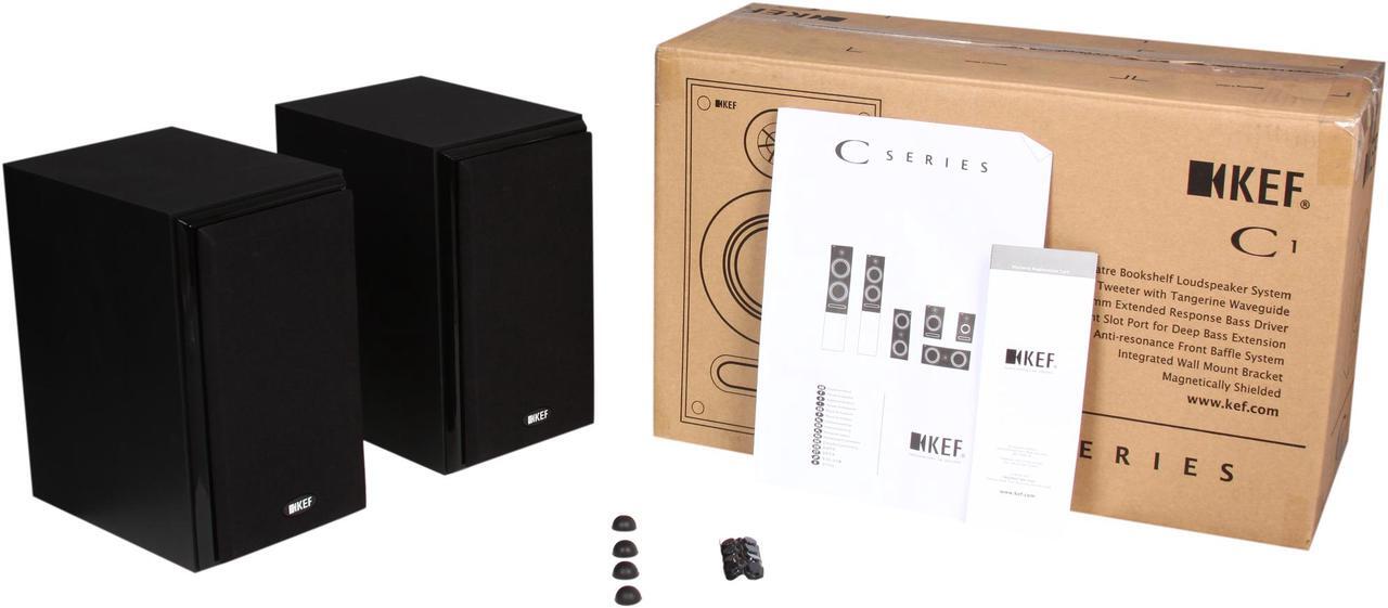 Alt view image 2 of 2 - KEF C1 Bookshelf Speakers (Black Ash) Pair