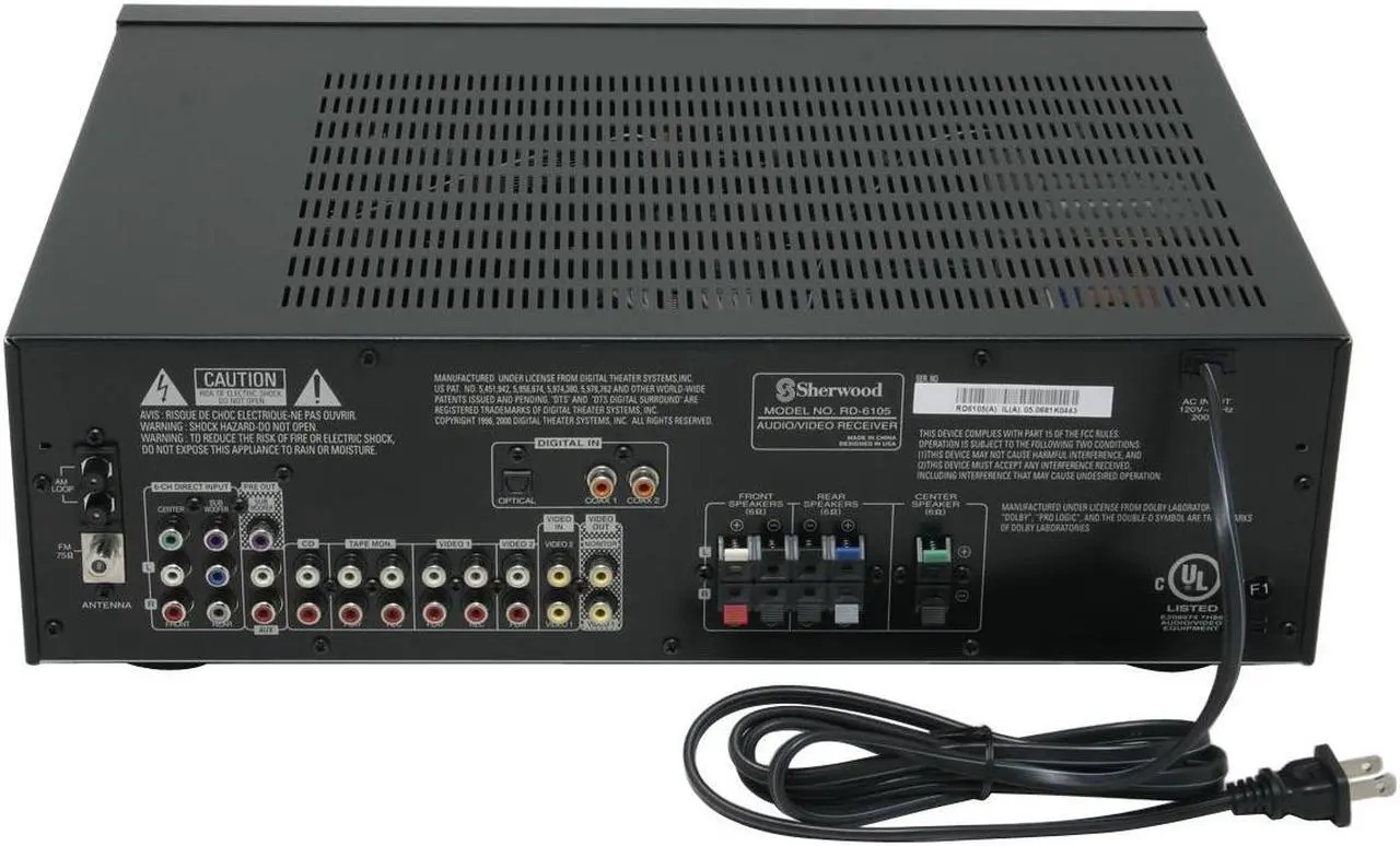 Alt view image 6 of 8 - Sherwood RD-6105 5.1-Channel 500W Dolby Digital/ DTS Receiver