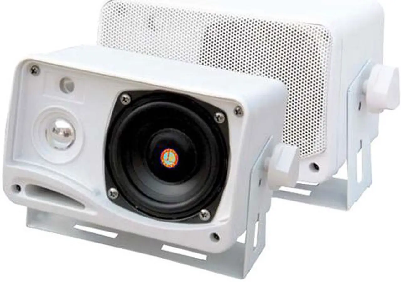 Main image of Pyle 3.5" 200 Watt 3-Way Weather Proof Mini Box Speaker System (White)