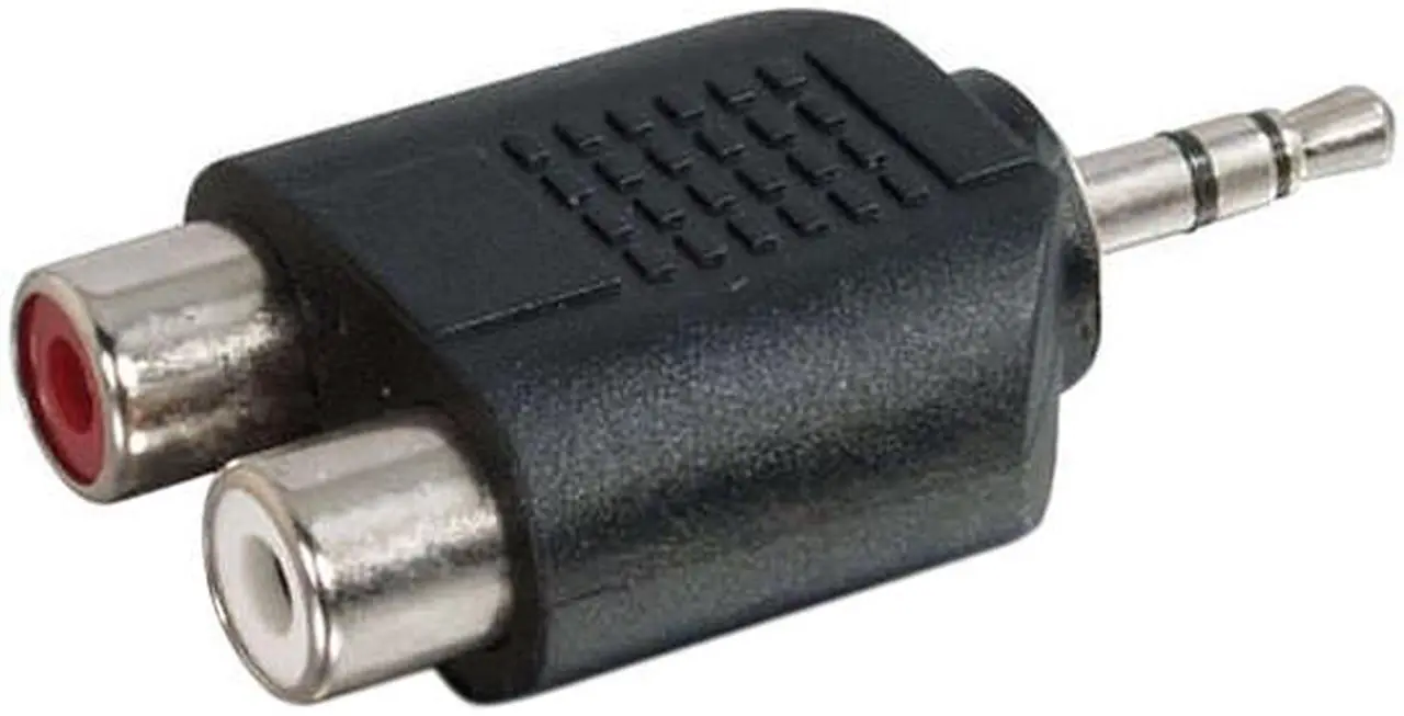 Alt view image 3 of 5 - C2G 40645 3.5mm Stereo Male To Dual RCA Female Audio Adapter, TAA Compliant, Black