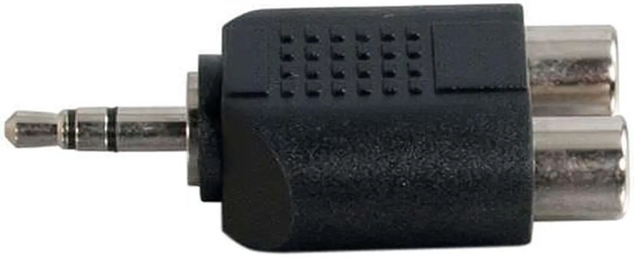 Alt view image 5 of 5 - C2G 40645 3.5mm Stereo Male To Dual RCA Female Audio Adapter, TAA Compliant, Black