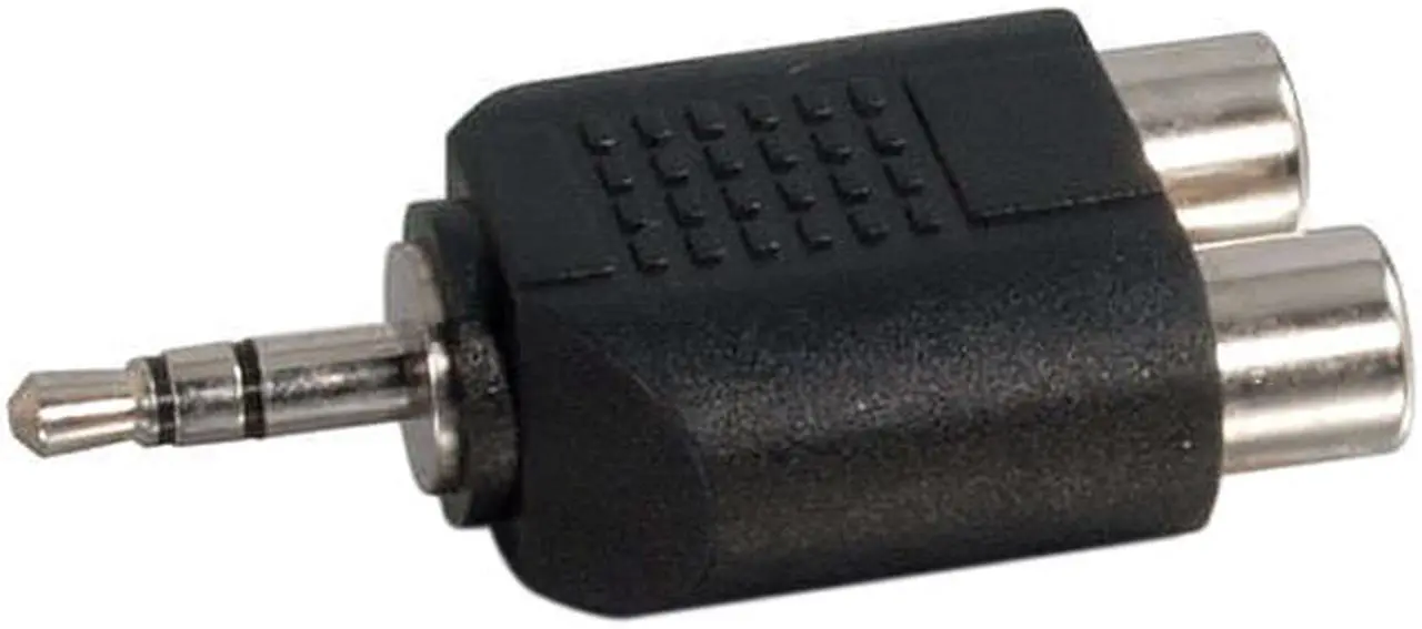 Alt view image 2 of 5 - C2G 40645 3.5mm Stereo Male To Dual RCA Female Audio Adapter, TAA Compliant, Black