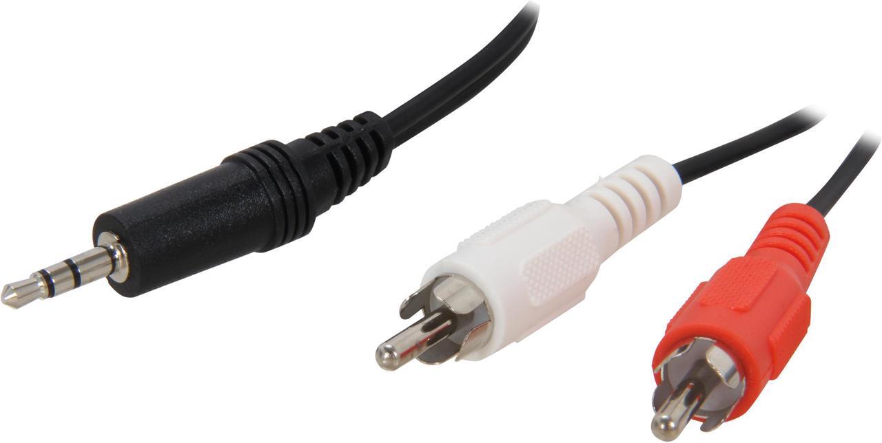 Main image of C2G 40423 Value Series One 3.5mm Stereo Male to Two RCA Stereo Male Y-Cable (6 Feet, 1.82 Meters), Black