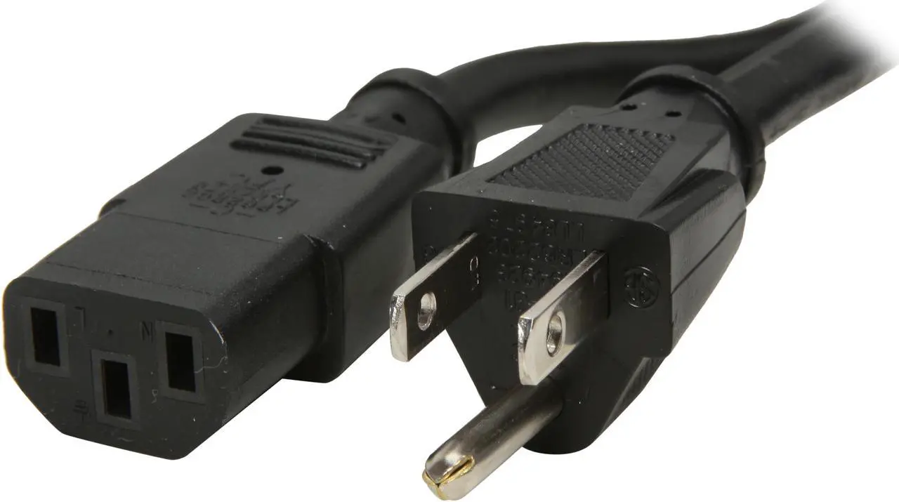 Main image of C2G 25545 16 AWG Universal Power Cord (NEMA 5-15P to IEC320C13) TAA Compliant, Black (6 Feet, 1.82 Meters)