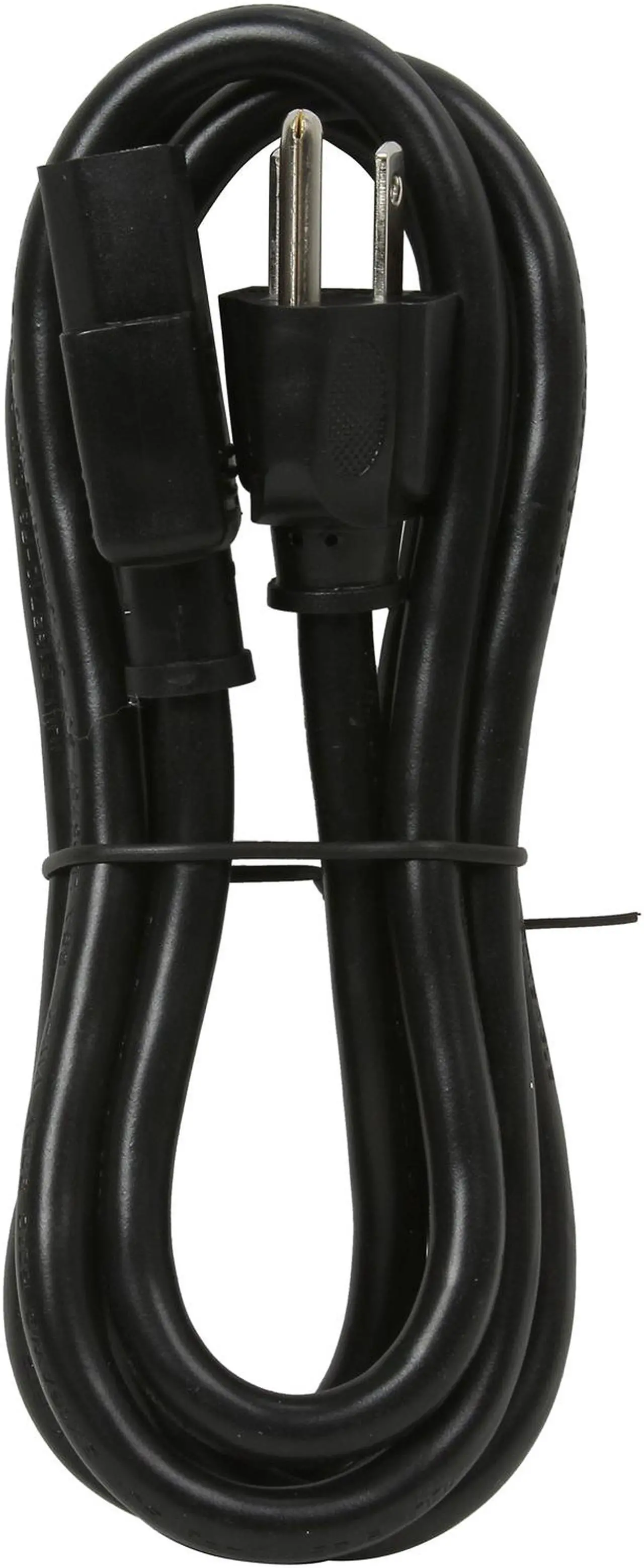 Alt view image 2 of 3 - C2G 25545 16 AWG Universal Power Cord (NEMA 5-15P to IEC320C13) TAA Compliant, Black (6 Feet, 1.82 Meters)