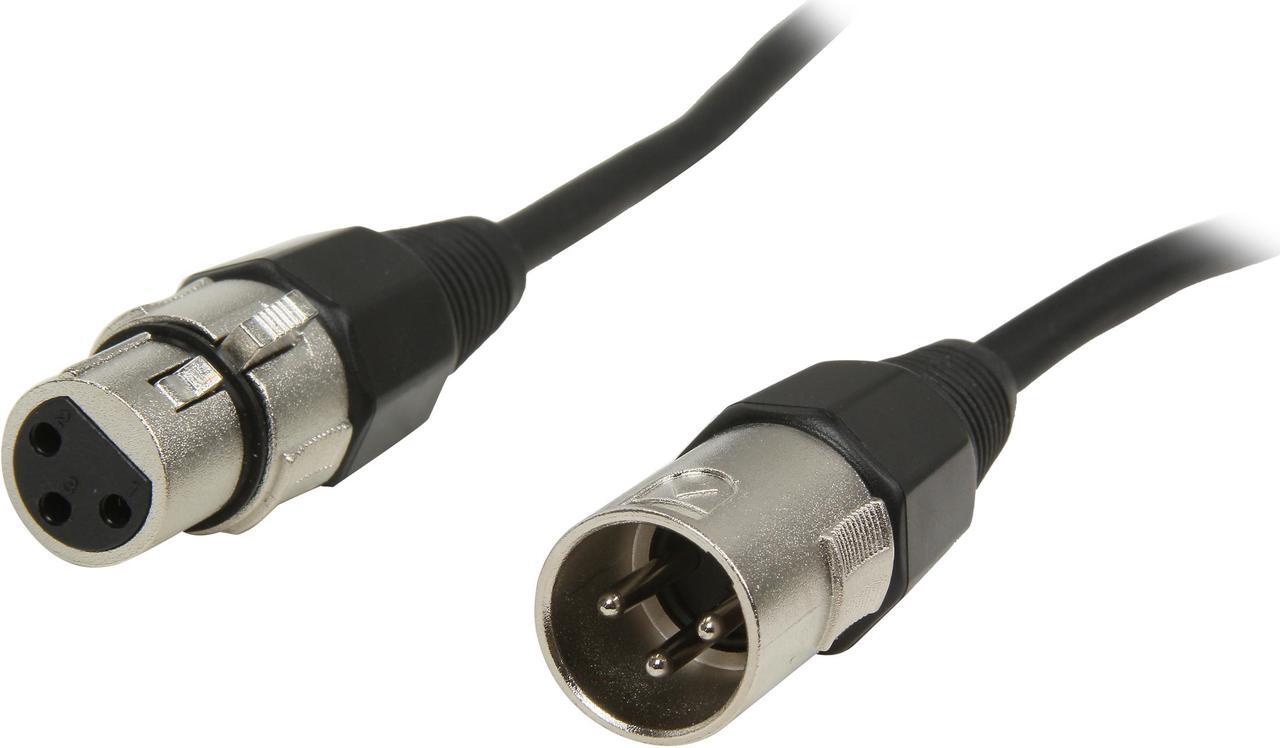 Main image of C2G 40059 Pro-Audio XLR Male to XLR Female Cable, Black (6 Feet, 1.82 Meters)