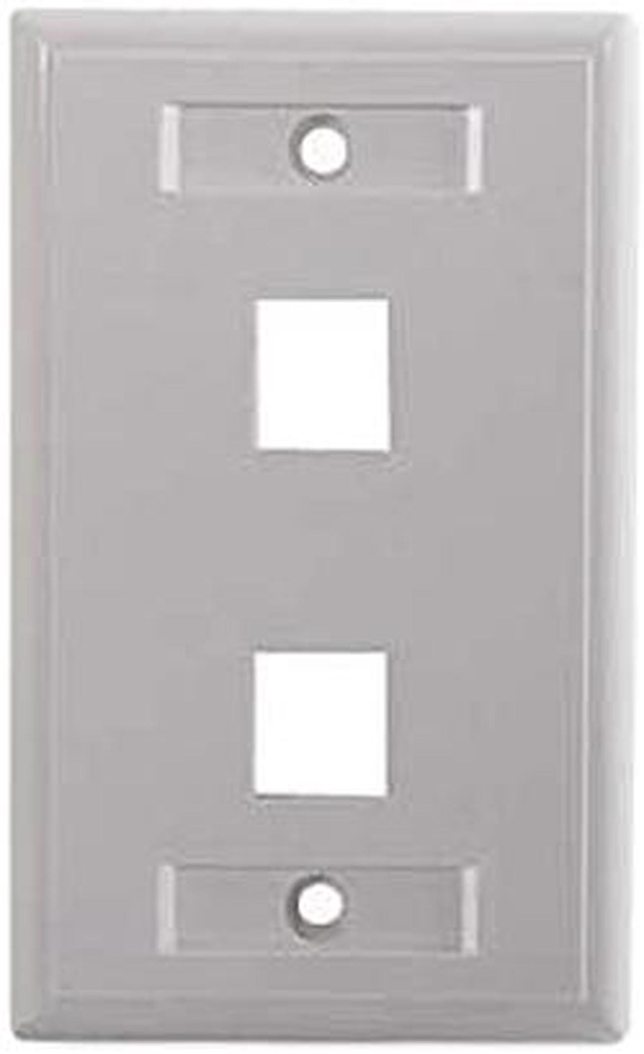 C2G 03411 Two Port Keystone Single Gang Wall Plate, White