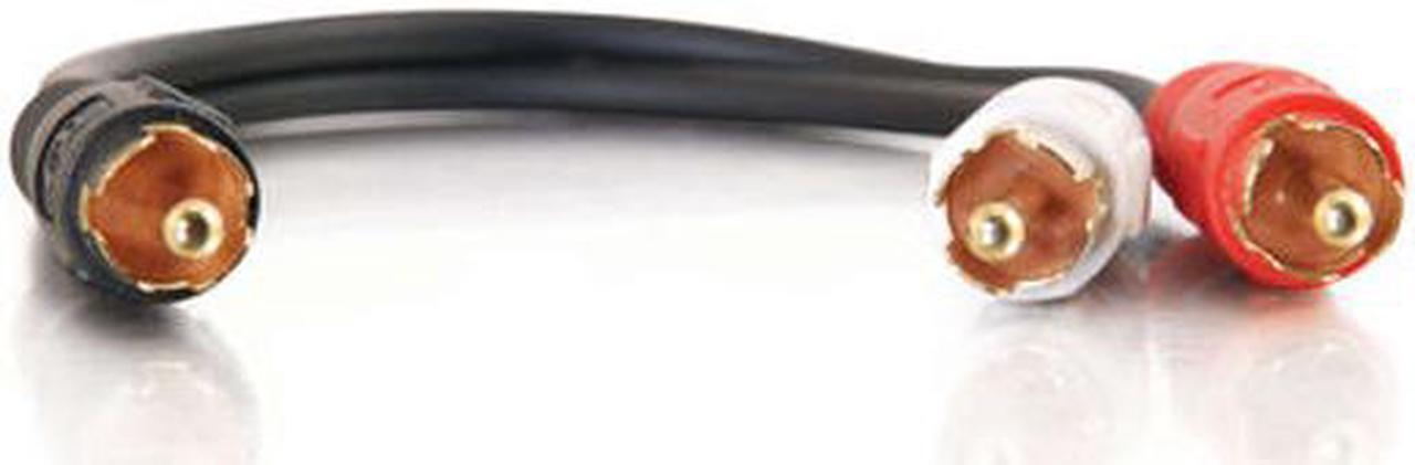 Alt view image 2 of 3 - C2G 03161 Value Series One RCA Mono Male to Two RCA Stereo Male Y-Cable, Black (6 Inches)