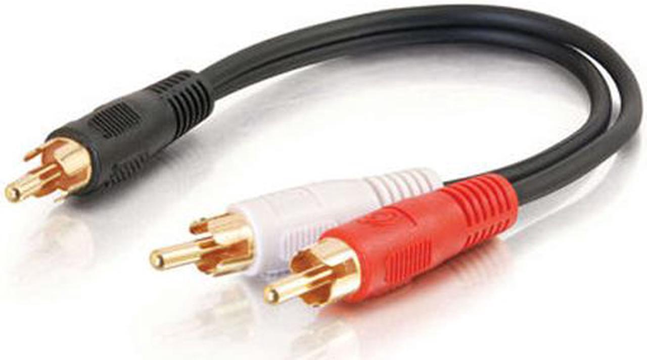 Main image of C2G 03161 Value Series One RCA Mono Male to Two RCA Stereo Male Y-Cable, Black (6 Inches)