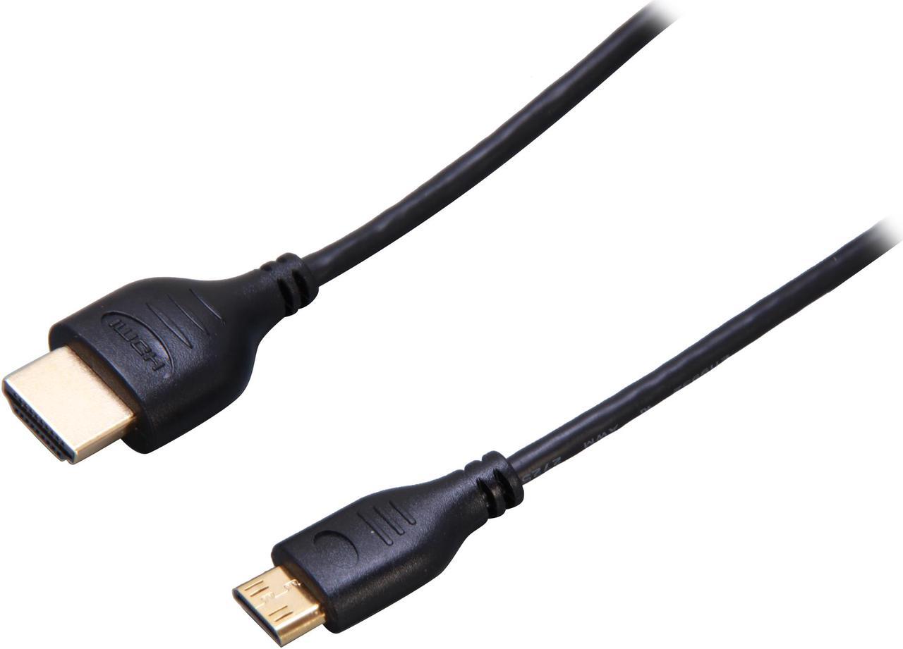 StarTech.com HDMIACMM3S 3 ft. Black Slim High Speed HDMI® Cable with Ethernet Male to Male