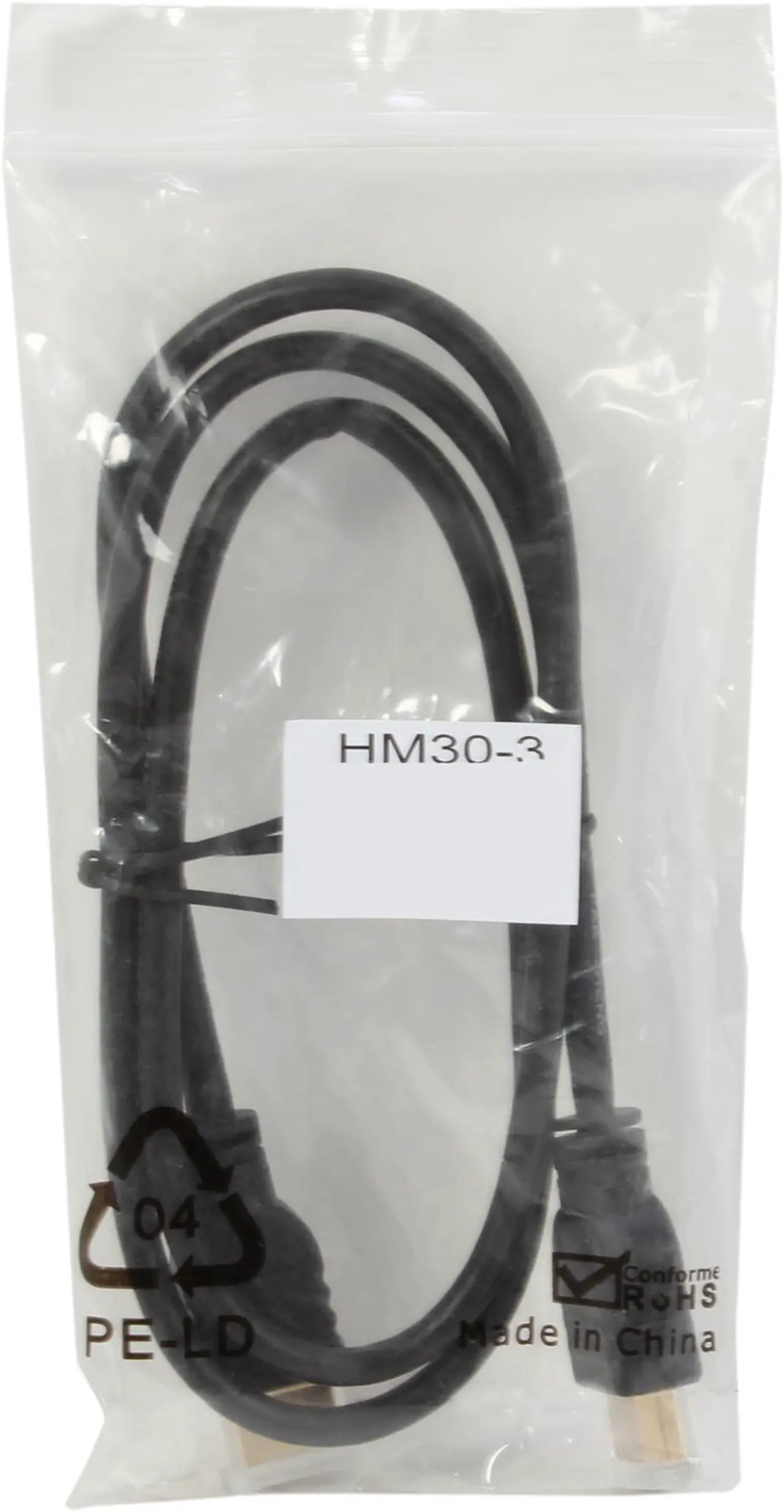 Alt view image 3 of 3 - BYTECC HM30-3 3 ft. Black High Speed HDMI® Cable Male to Male