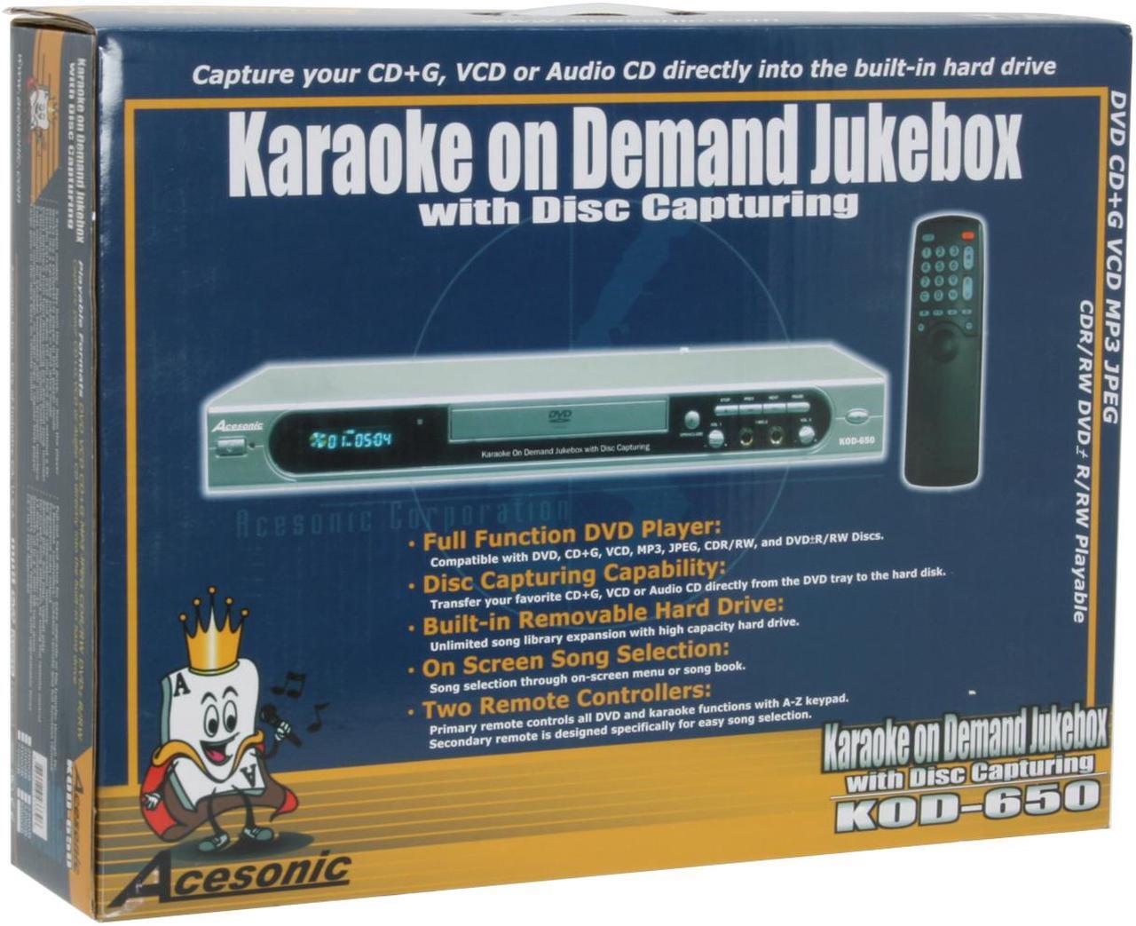 Alt view image 11 of 11 - Acesonic KOD-650 DVD Recordable Karaoke Player