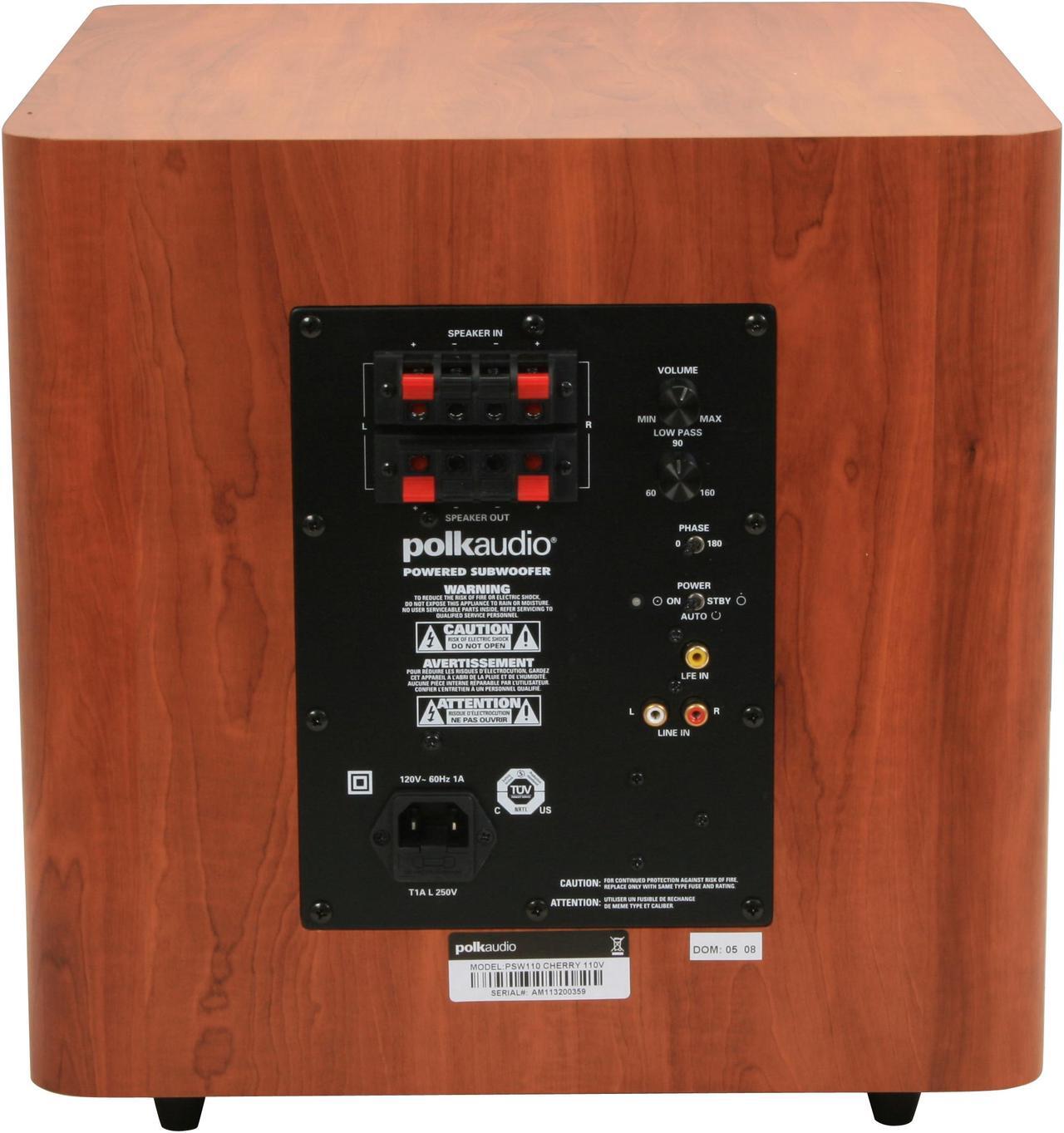 Alt view image 5 of 10 - Polk Audio PSW110 10-Inch Powered subwoofer, Single, Cherry