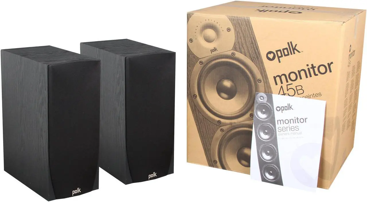 Alt view image 6 of 6 - Polk Audio Monitor Series New Monitor 45B Two-Way Bookshelf Loudspeaker (Black) Pair