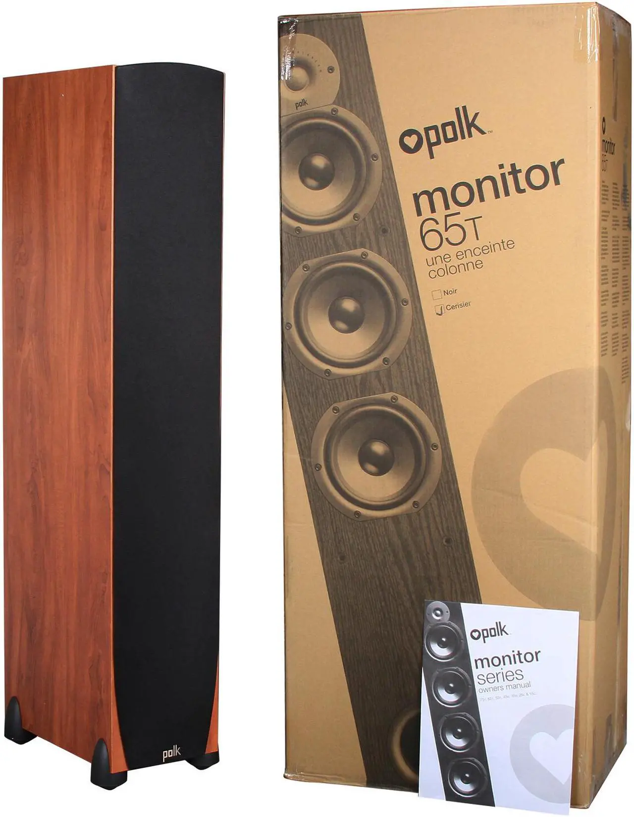Alt view image 6 of 6 - Polk Audio Monitor Series New Monitor 65T Three-Way Ported Floorstanding Loudspeaker (Cherry) Single