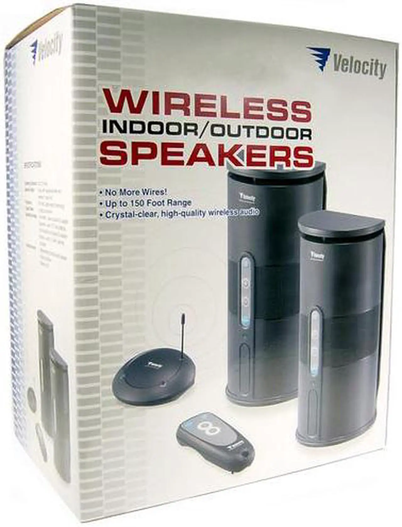 Alt view image 6 of 6 - CABLES UNLIMITED SPK-VELO-001 2 CH Wireless Indoor/Outdoor Speakers w/ Remote Pair