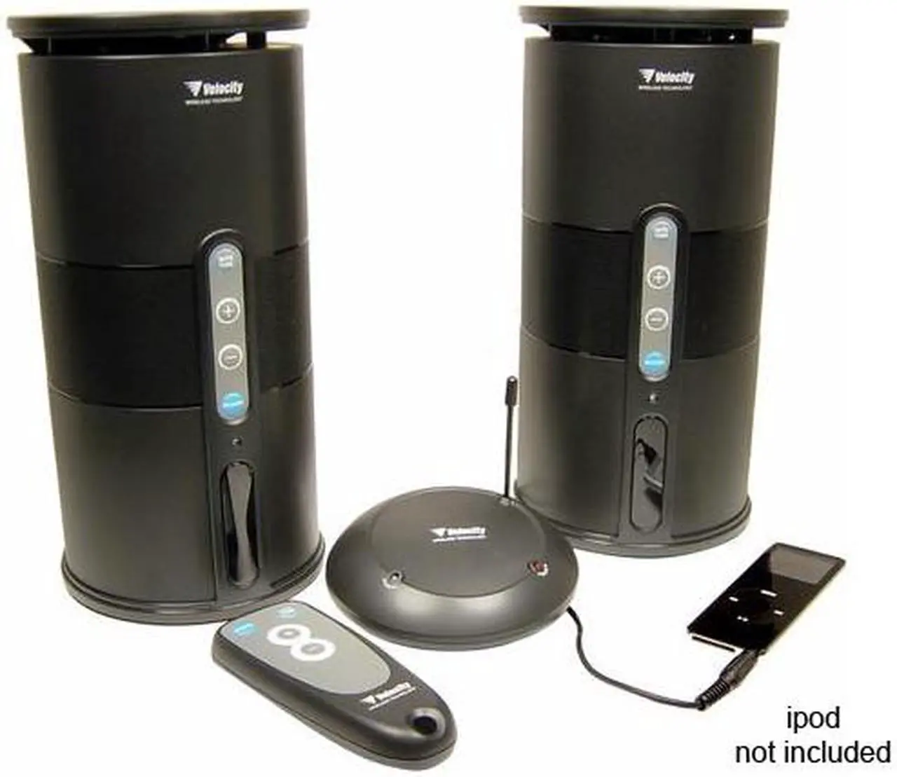 Alt view image 4 of 6 - CABLES UNLIMITED SPK-VELO-001 2 CH Wireless Indoor/Outdoor Speakers w/ Remote Pair