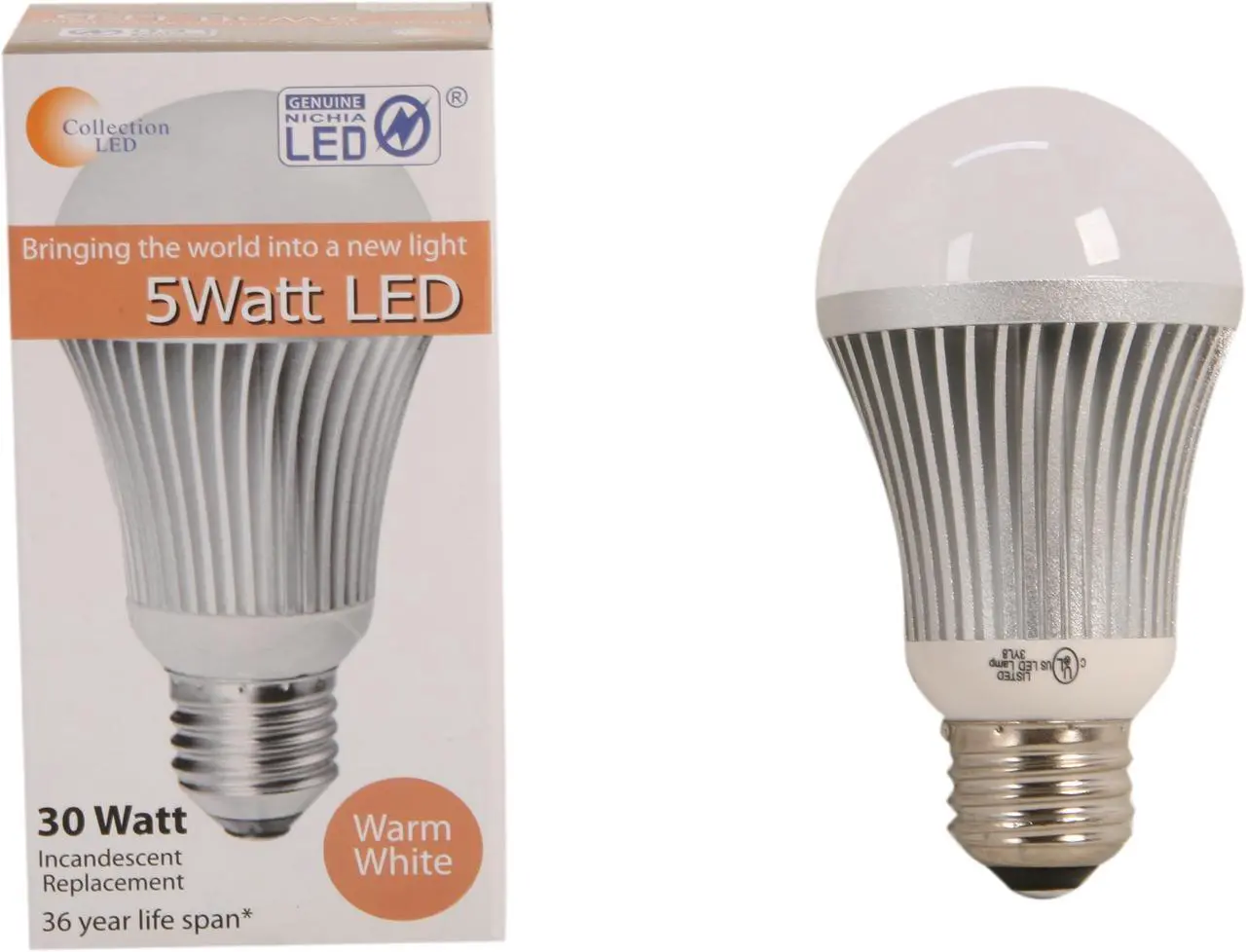 Alt view image 3 of 3 - Collection LED A19 5W 30 Watt Replacement, Warm White