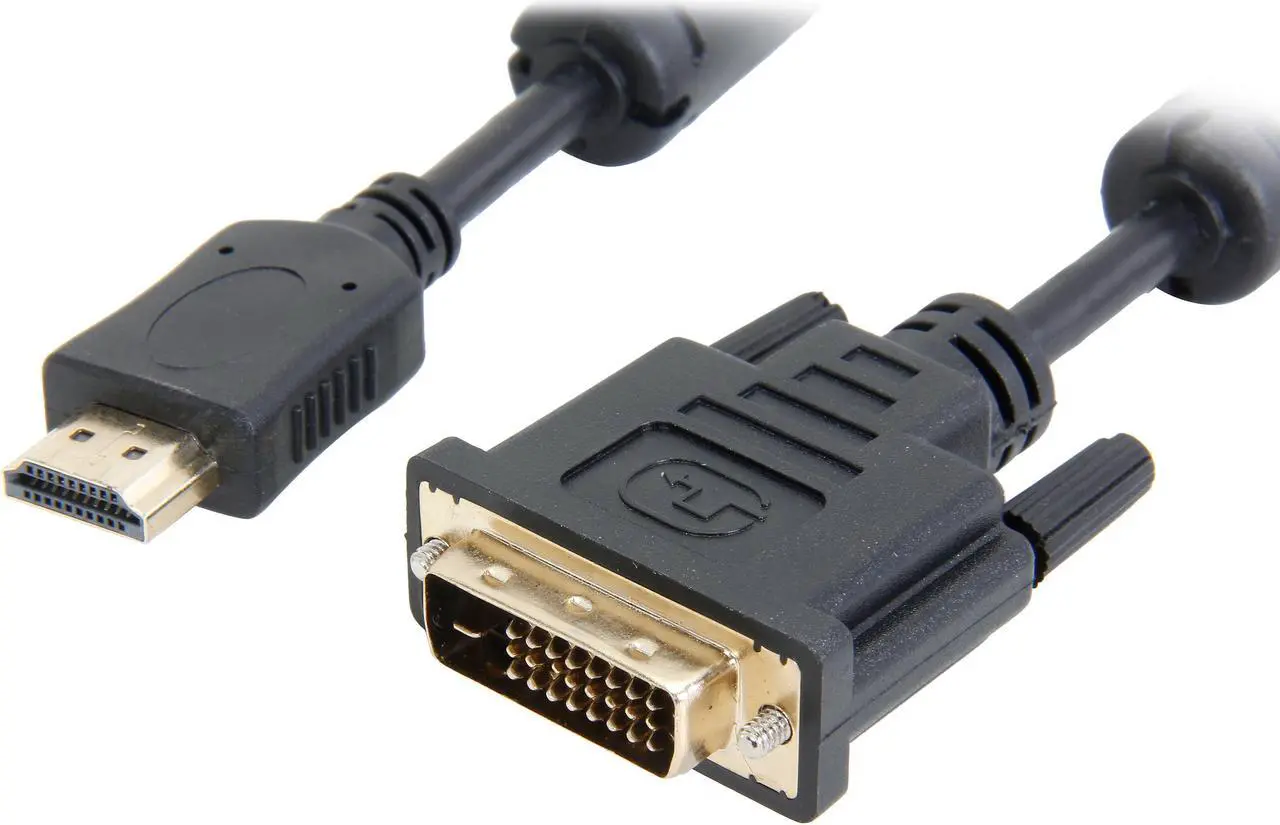 Main image of Coboc EA-HD2DVI-10-BK 10 ft. Black HDMI A Male to DVI-D (24+1) Male 30 AWG High Speed HDMI to DVI-D Adapter Cable w/Ferrite Cores Male to Male