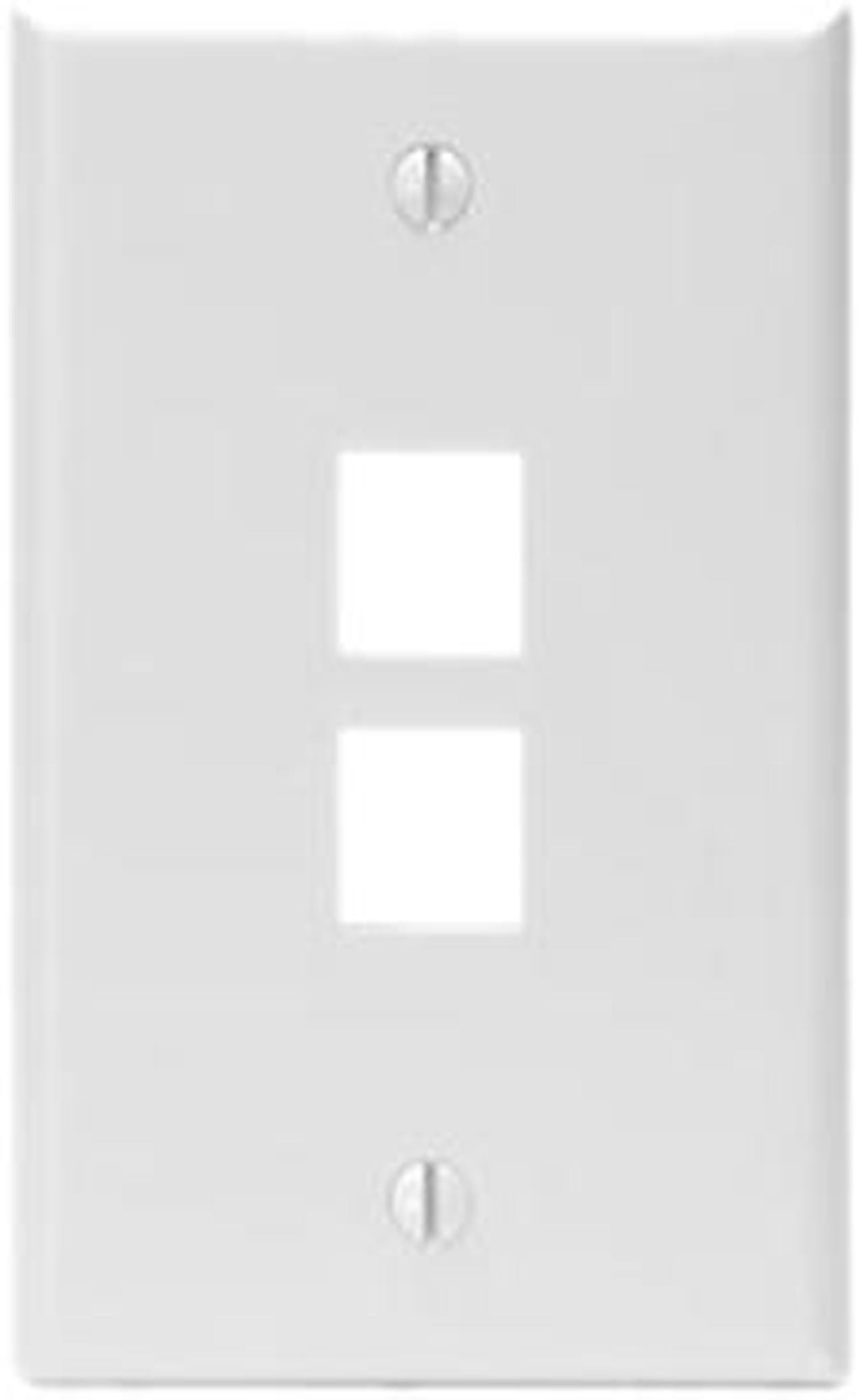 Leviton 41080-2WP QuickPort Wallplate, single gang, 2-port