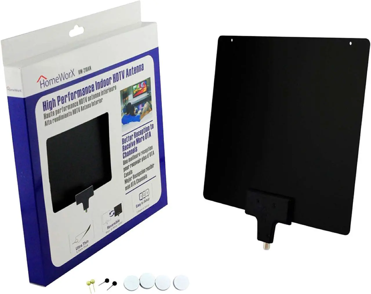 Alt view image 2 of 12 - Mediasonic HomeWorX HW210AN Ultra Thin Indoor Digital HD TV antenna