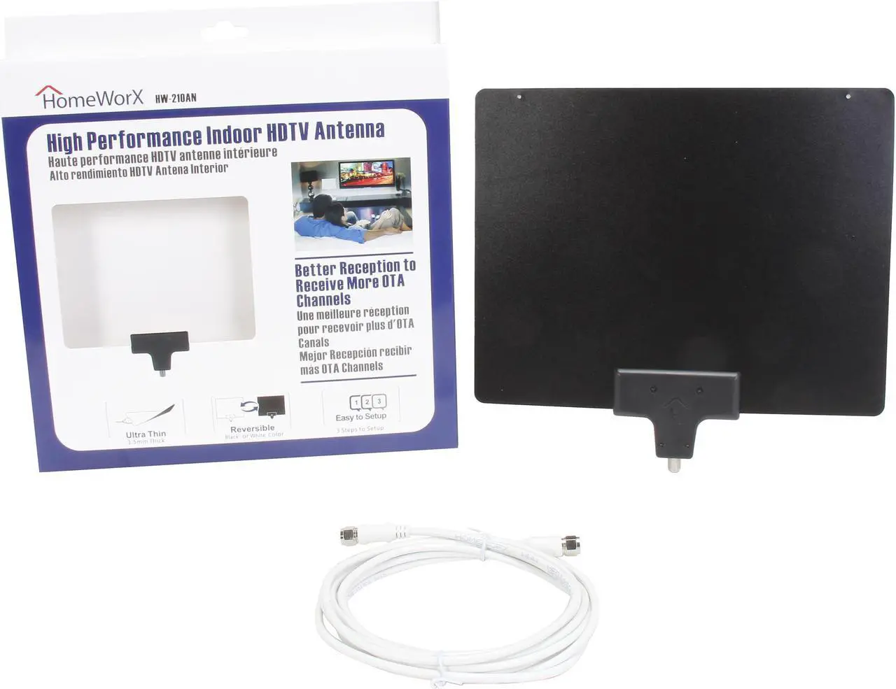 Alt view image 6 of 12 - Mediasonic HomeWorX HW210AN Ultra Thin Indoor Digital HD TV antenna