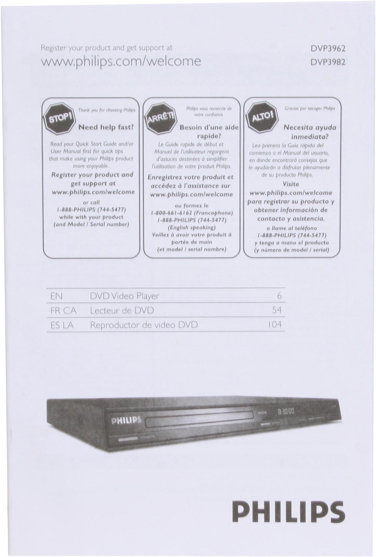 Alt view image 9 of 10 - Philips DVD Player DVP3982/37