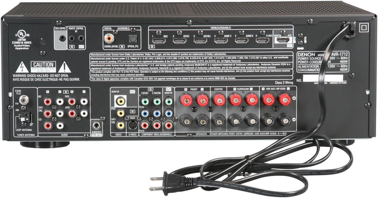 Alt view image 4 of 6 - Denon AVR-1712 7.1-Channel AV Surround Receiver