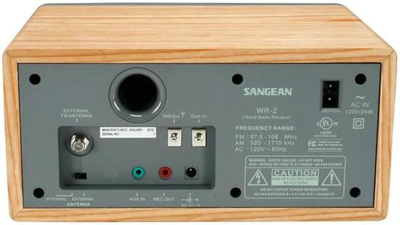 Alt view image 4 of 5 - Sangean Digital AM/FM Walnut Cabinet Table-Top Radio WR-2