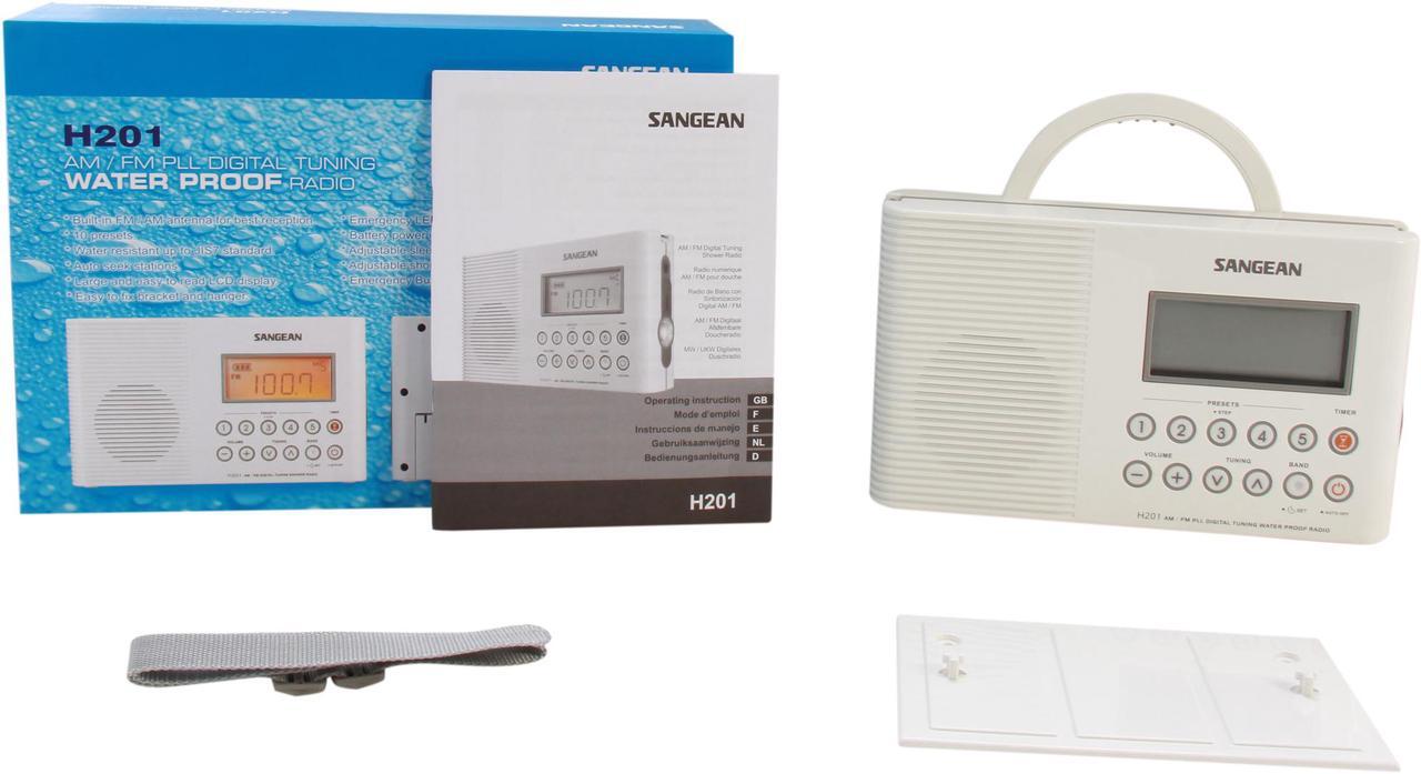 Alt view image 7 of 7 - Sangean AM/FM Shower Radio H201