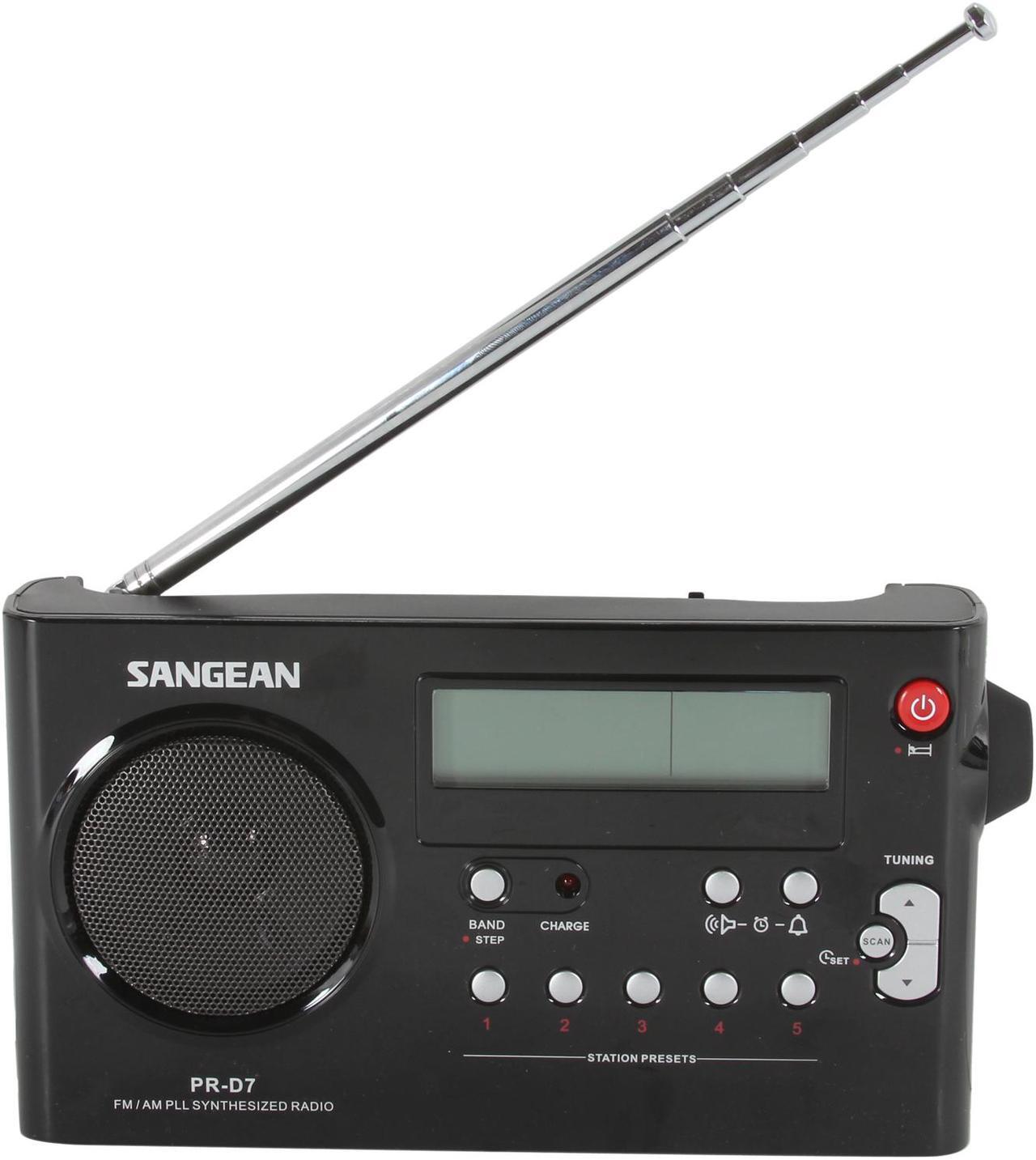 Alt view image 2 of 7 - Sangean Portable Rechargeable Radio PR-D7 Black