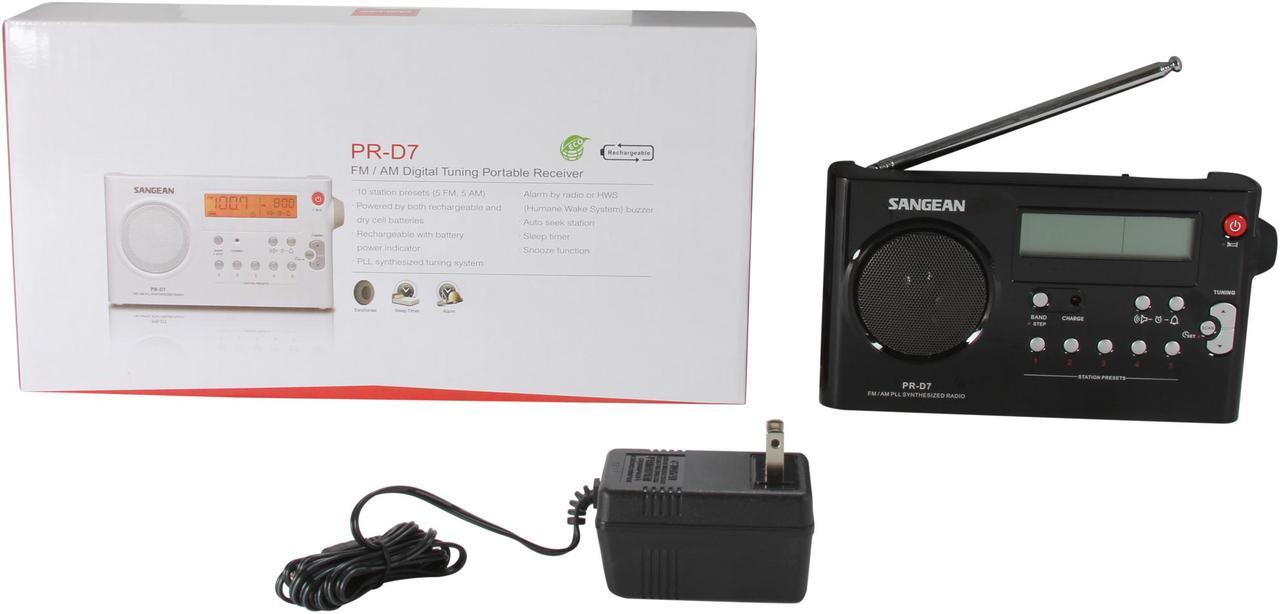 Alt view image 7 of 7 - Sangean Portable Rechargeable Radio PR-D7 Black