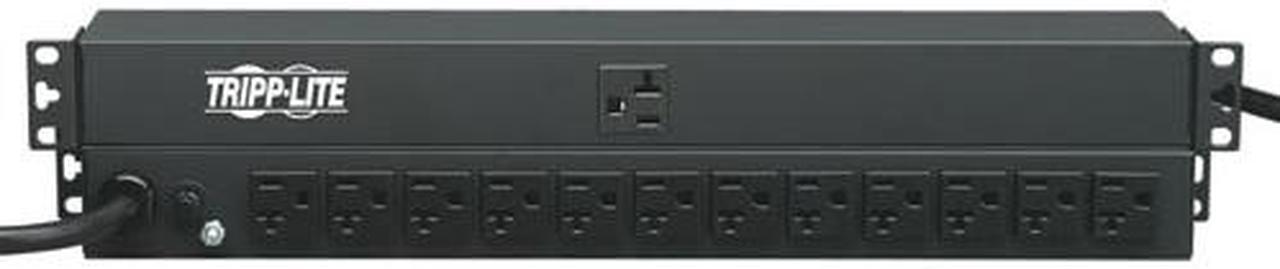 Tripp Lite Basic PDU, 20A, 13 Outlets (5-15/20R), 120 V, 5-20P Input, 15 ft. Cord, 1U Rack-Mount Power (PDU1220)