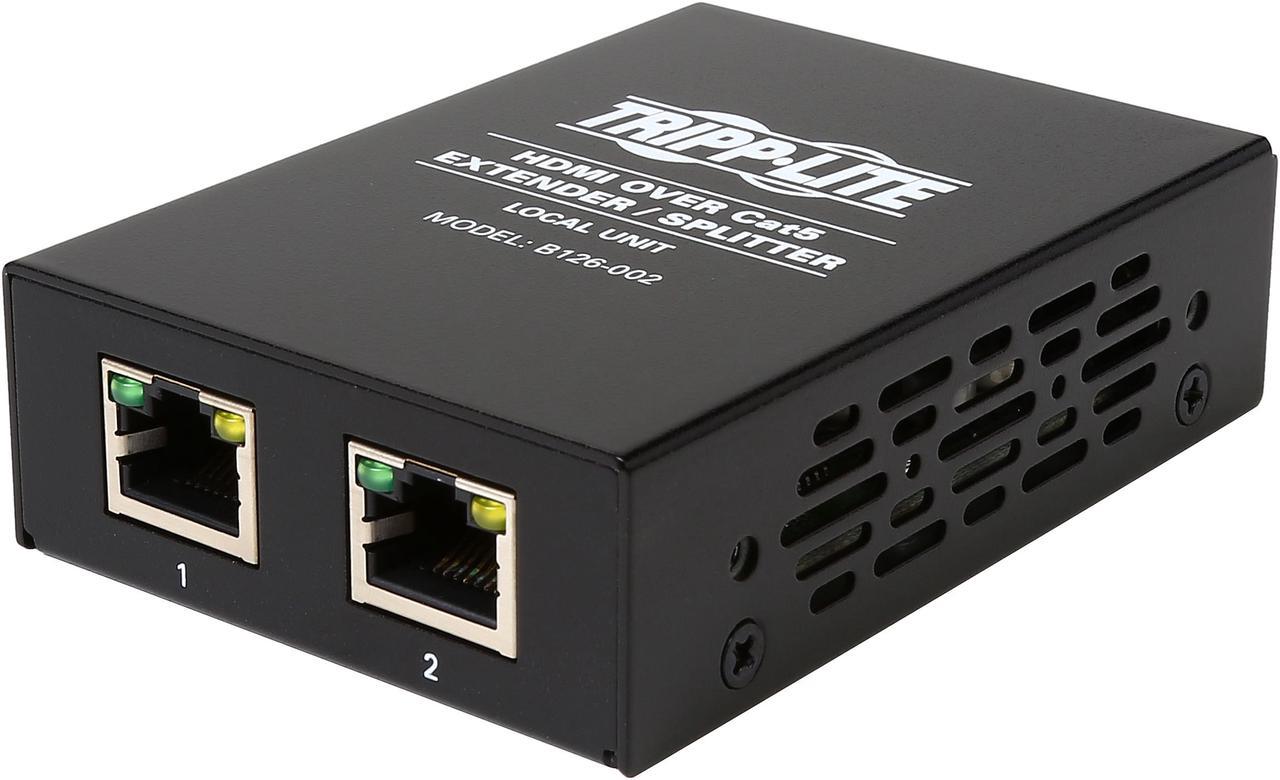 Tripp Lite 2-Port HDMI over Cat5 / Cat6 Extender Splitter, Transmitter for Video and Audio, 1080p at 60 Hz (B126-002)