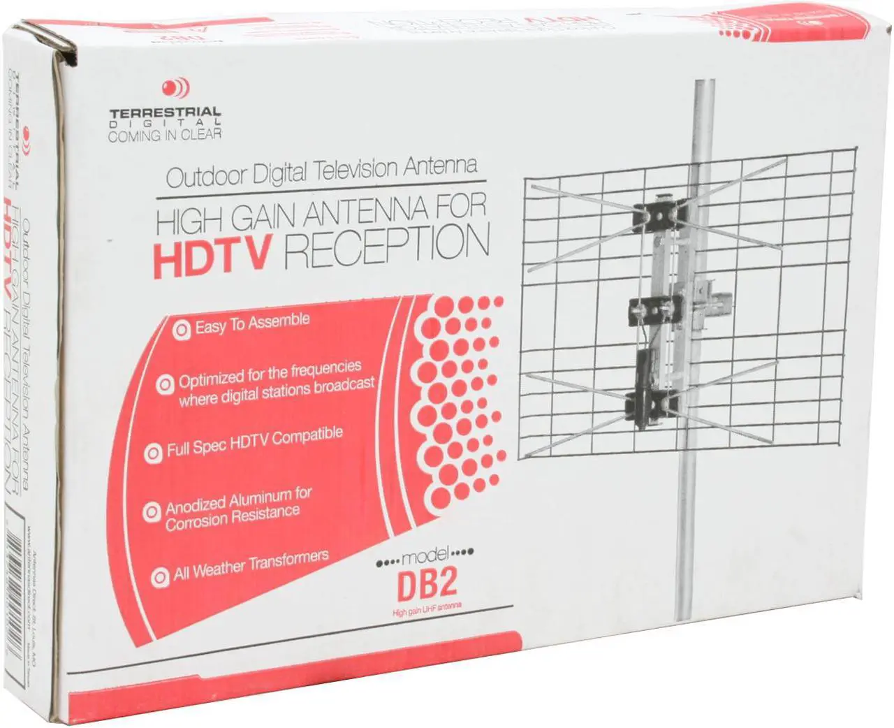 Alt view image 7 of 7 - Antennas Direct DB2 Multi-Directional HDTV Antenna