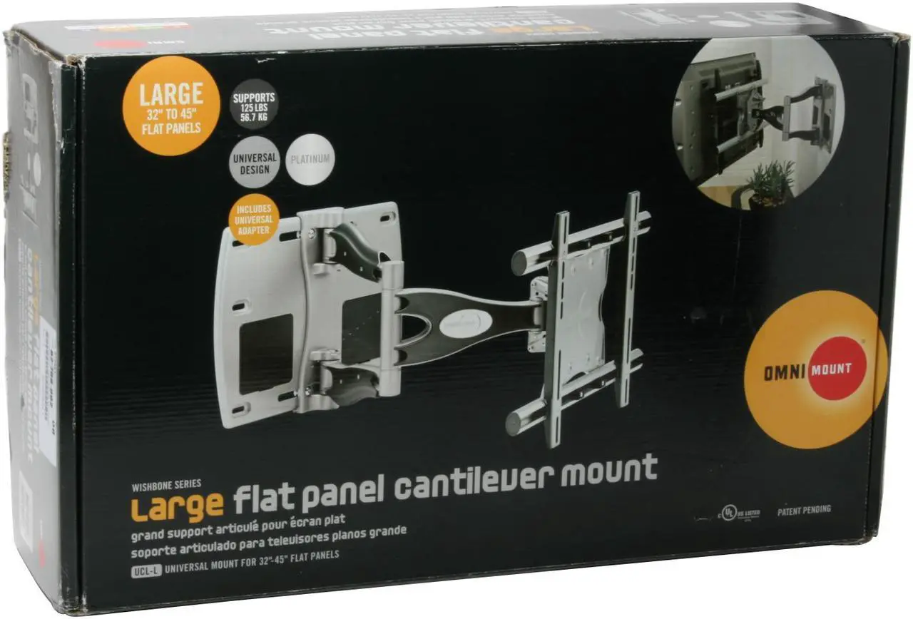 Alt view image 3 of 3 - OmniMount UCL-L Silver 26" - 45" Cantilever Mount with Universal Adapter