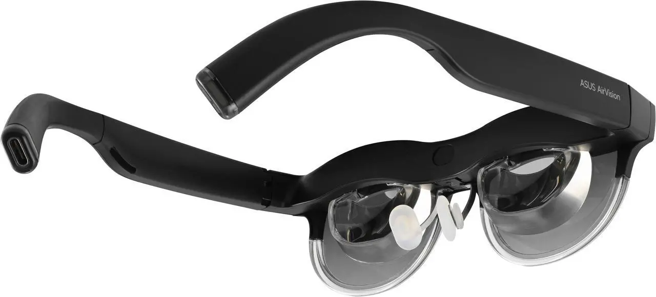 Alt view image 4 of 12 - ASUS AirVision M1 Smart AR Glasses - 100" Micro-OLED Wearable Display, 1100 nits, Multi-Screen, Speakers, USB-C, Magnetic Shade, Designed for ROG Ally/Steam Deck/PC/iPhone 16/15/Android/Mac/Tablet
